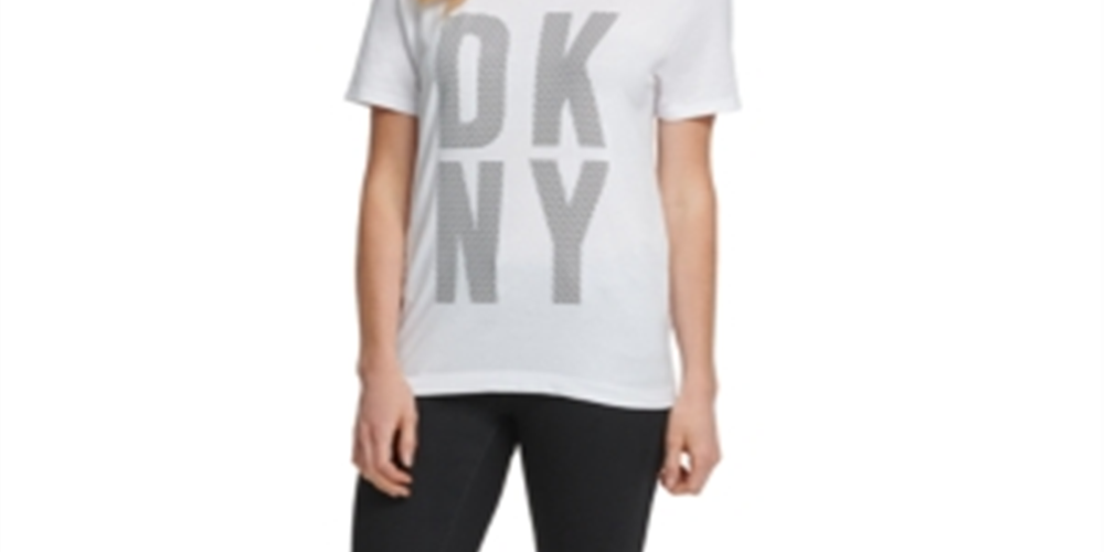 Blusa feminina DKNY Tricou Alb Regular Fit, branca, tamanho M