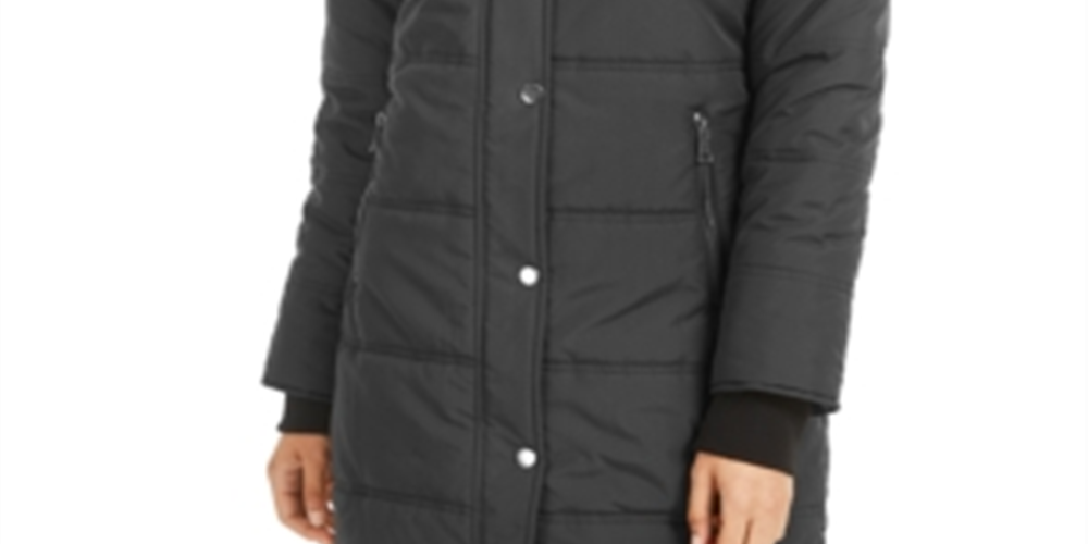 Casaco acolchoado com capuz e acabamento em pele sintética Maralyn &amp; Me Junior, cinza, tamanho extragrande