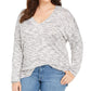 Suéter túnica de malha Space Dye Plus feminino Style &amp; Co, preto, tamanho 2XL