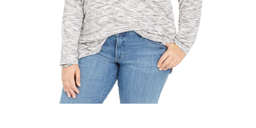 Suéter túnica de malha Space Dye Plus feminino Style &amp; Co, preto, tamanho 2XL