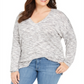 Suéter túnica de malha Space Dye Plus feminino Style &amp; Co, preto, tamanho 2XL