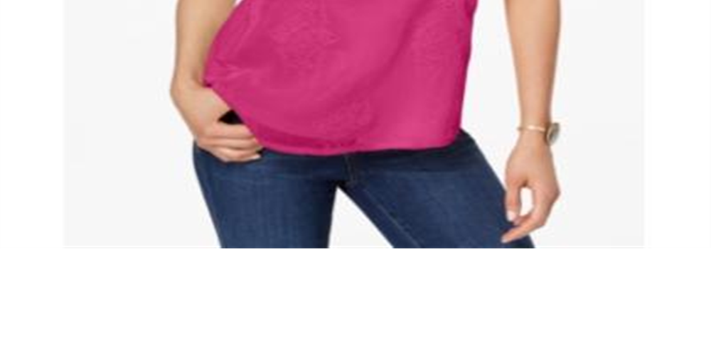 Top bordado feminino Style &amp; Co, rosa, tamanho pequeno