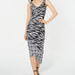 Vestido MIDI com estampa animal feminino INC International Concepts, preto, tamanho pequeno M