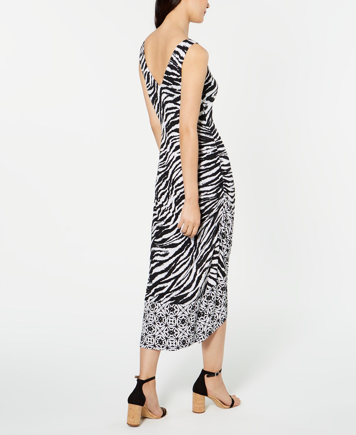 Vestido MIDI com estampa animal feminino INC International Concepts, preto, tamanho pequeno M