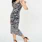 Vestido MIDI com estampa animal feminino INC International Concepts, preto, tamanho pequeno M