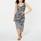 Vestido MIDI com estampa animal feminino INC International Concepts, preto, tamanho pequeno M