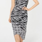 Vestido MIDI com estampa animal feminino INC International Concepts, preto, tamanho pequeno M