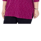Blusa feminina Karen Scott Plus Space Dye manga 3/4 roxa tamanho XXG