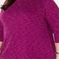 Blusa feminina Karen Scott Plus Space Dye manga 3/4 roxa tamanho XXG