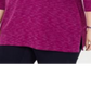 Blusa feminina Karen Scott Plus Space Dye manga 3/4 roxa tamanho XXG
