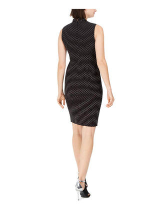 Vestido justo com elástico e bolinhas Calvin Klein feminino, preto, tamanho 8