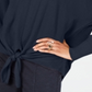 Suéter feminino com bainha amarrada, azul, tamanho P, da Style &amp; Co