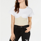 Top espartilho feminino Kendall Kylie com mangas e punhos costurados, branco, tamanho G