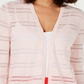 Cardigan feminino listrado Pointelle Charter Club rosa tamanho PSM