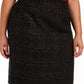 Saia lápis metálica Calvin Klein Plus Tweed feminina, preta, tamanho 20W