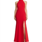 Vestido de crepe canelado feminino Aqua, vermelho, tamanho 4