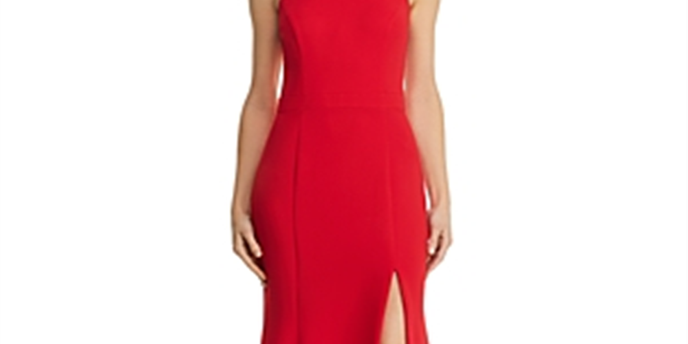 Vestido de crepe canelado feminino Aqua, vermelho, tamanho 4