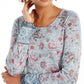 Blusa de malha estampada feminina Style &amp; Co, cinza, tamanho P