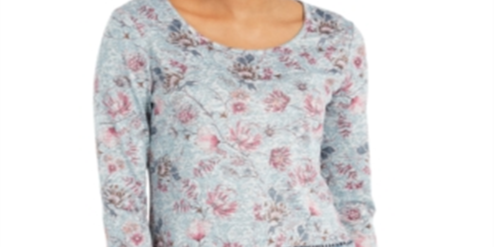 Blusa de malha estampada feminina Style &amp; Co, cinza, tamanho P