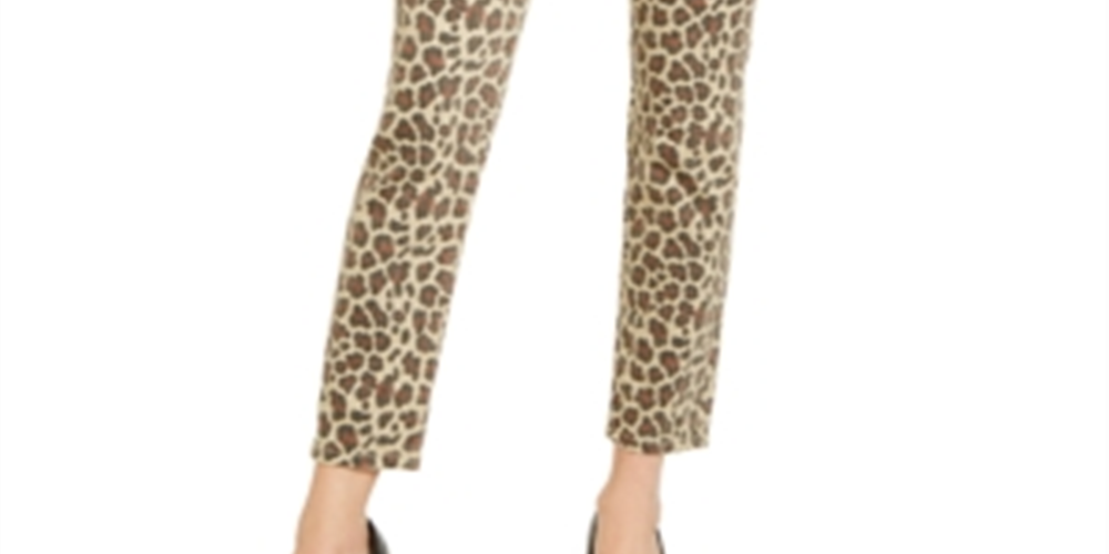 Calça skinny feminina Guss com estampa animal marrom tamanho 31