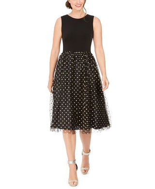 Vestido Calvin Klein Feminino Flare com Botões Clip-Dot Preto Tamanho 14