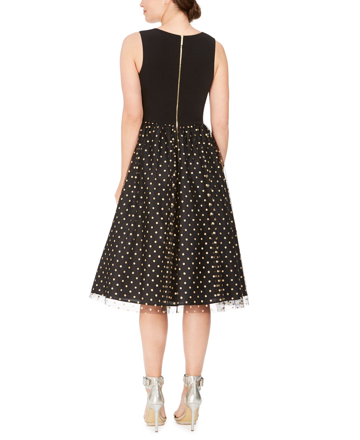 Vestido Calvin Klein Feminino Flare com Botões Clip-Dot Preto Tamanho 14