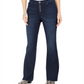 Jeans estilo &amp; co com botões e corte bootcut, azul, tamanho 6