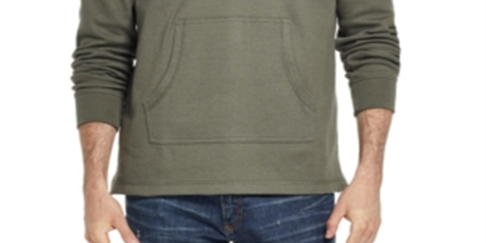 Suéter masculino impermeável de malha waffle com capuz verde tamanho grande