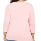 Camiseta Tommy Hilfiger Plus Manga 3/4 Feminina Rosa Tamanho 2XL