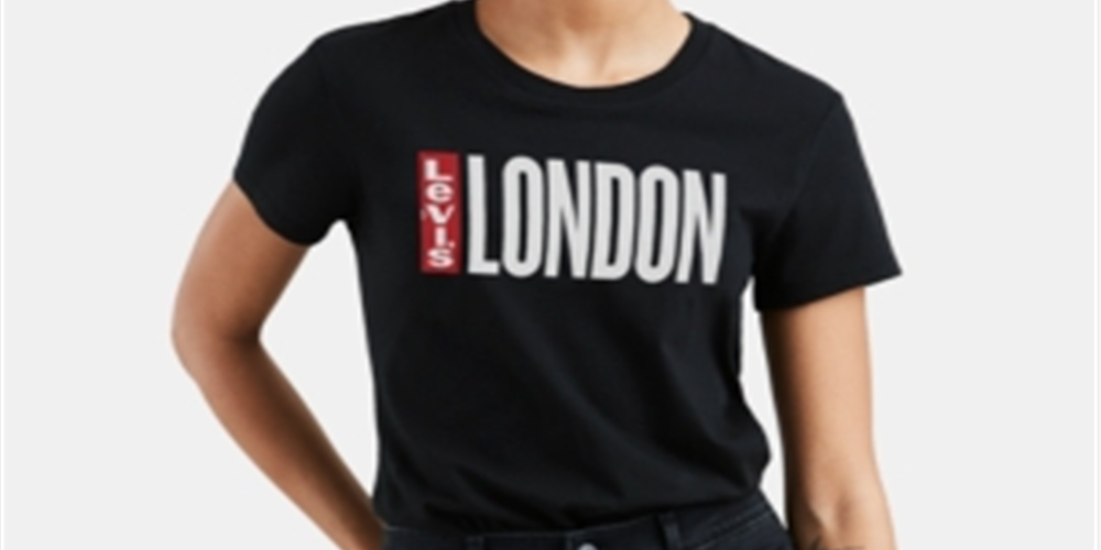 Camiseta Levi's Feminina Batwing Logo Cotton Cities Preta Tamanho XL