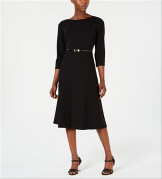Vestido Calvin Klein Feminino com Cinto e Elástico para Usar no Trabalho - Preto Tamanho 4