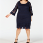 Vestido ilusão de crochê feminino Alfani azul tamanho 3X
