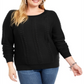Suéter de tricô trançado feminino Michael Kors, preto, tamanho 3X