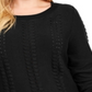 Suéter de tricô trançado feminino Michael Kors, preto, tamanho 3X