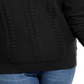 Suéter de tricô trançado feminino Michael Kors, preto, tamanho 3X