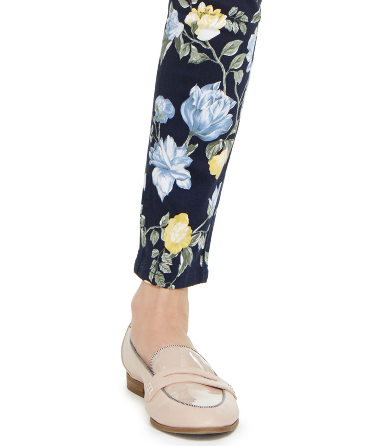 Calça jeans feminina Charter Club Floral Lexington com perna reta, azul, tamanho 16
