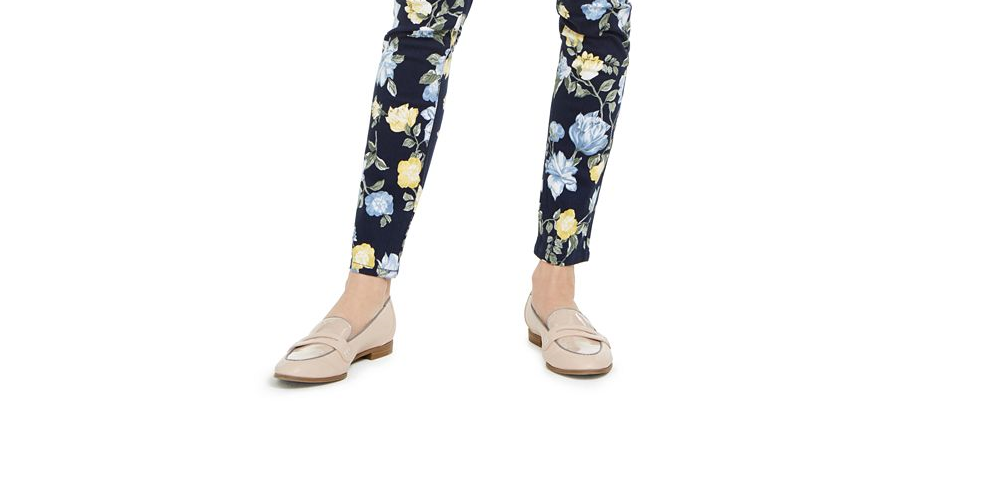 Calça jeans feminina Charter Club Floral Lexington com perna reta, azul, tamanho 16