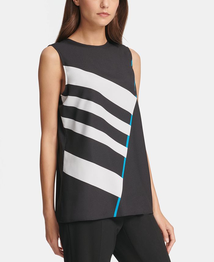 Blusa listrada feminina DKNY preta tamanho X-Large