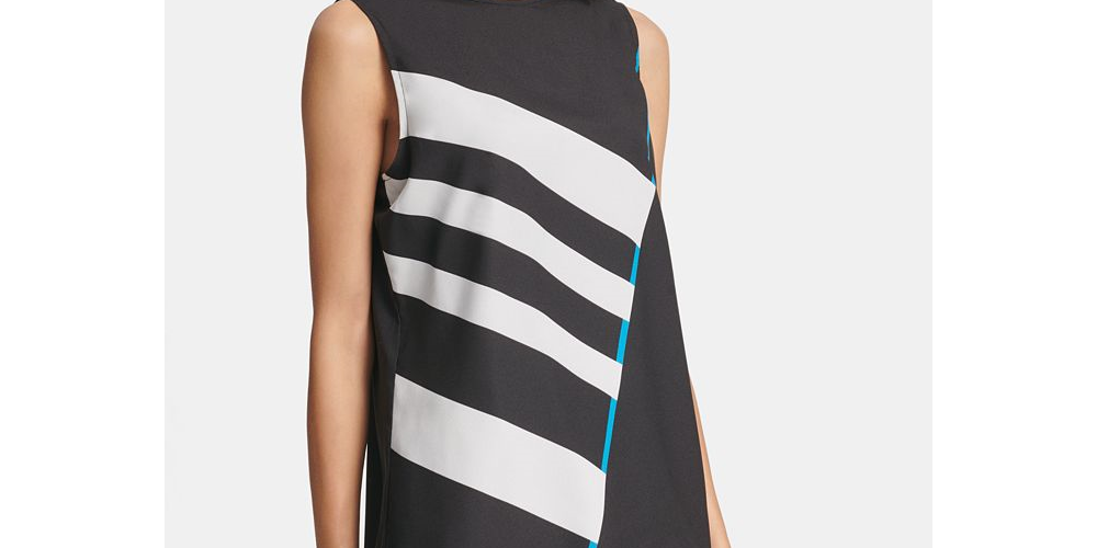 Blusa listrada feminina DKNY preta tamanho X-Large