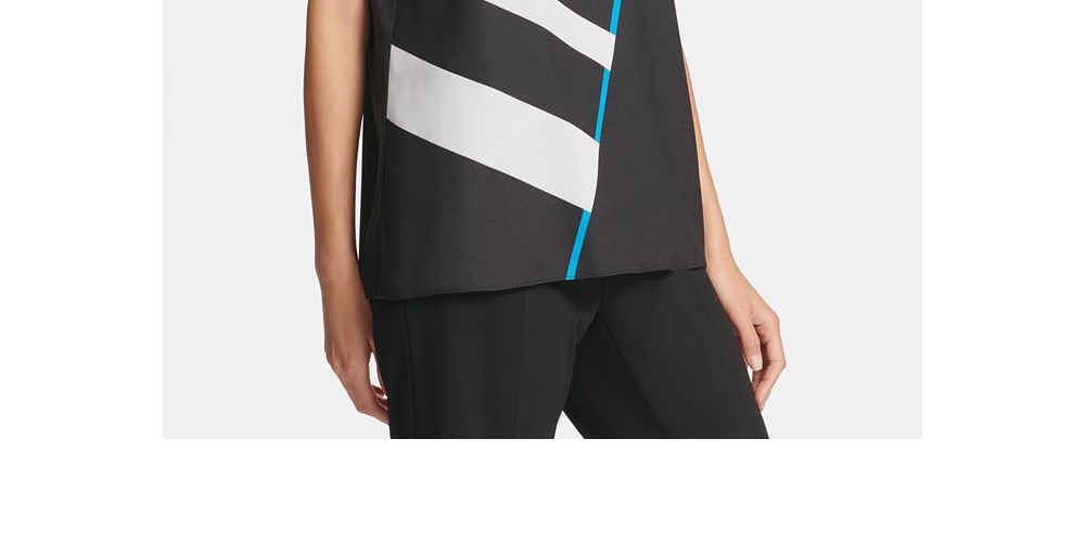 Blusa listrada feminina DKNY preta tamanho X-Large