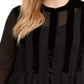 Blusa feminina Alfani de veludo com manga comprida e gola alta, preta, tamanho 0X