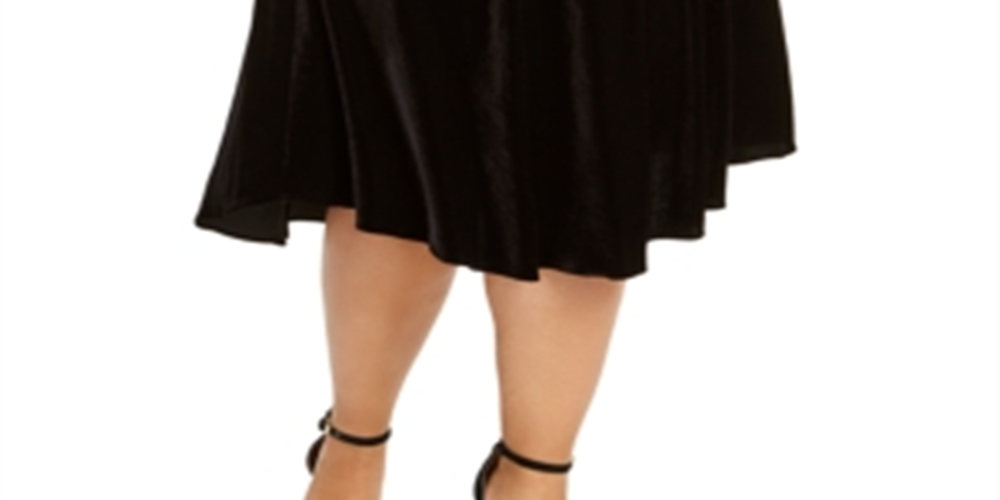 Saia MIDI Plus Velvet Pull On Calvin Klein Feminina - Preta Tamanho 18W