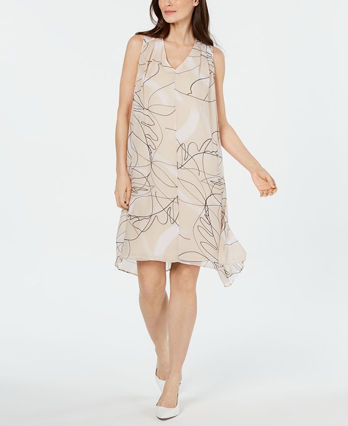 Vestido feminino Alfani com decote em V rosa tamanho pequeno P
