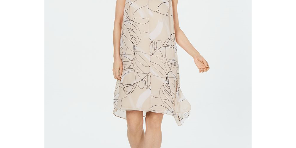 Vestido feminino Alfani com decote em V rosa tamanho pequeno P
