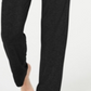 Calça de pijama feminina Alfani em malha canelada ultramacia, preta, tamanho X-S