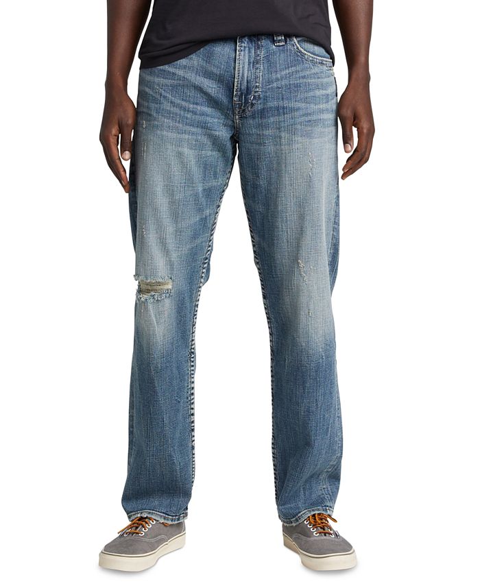 Calça jeans masculina Hunter Athletic Fit Tapered da Silver Jeans Co., azul, tamanho 36x32