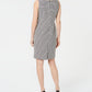 Vestido Kasper Geo-Print com acabamento contrastante, cinza, tamanho 14