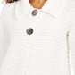 Top texturizado feminino JM Collection com dois botões, branco, tamanho pequeno GG
