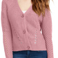 Cardigan Pink Rose Junior com ilhós, tamanho grande