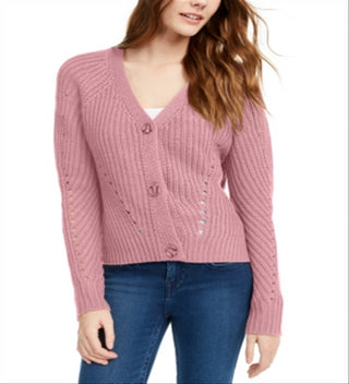 Cardigan Pink Rose Junior com ilhós, tamanho grande